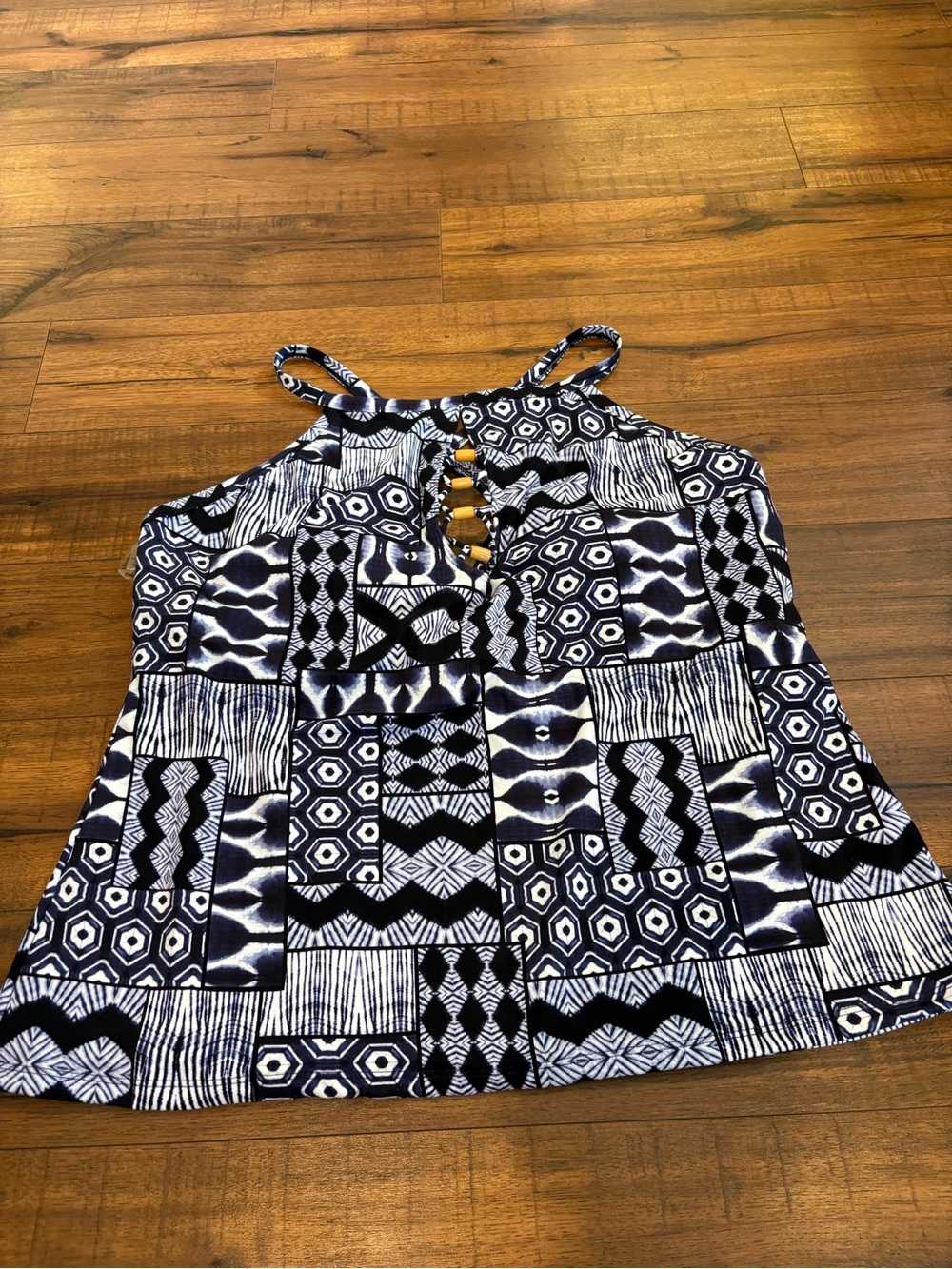 Bleu Rod Beattie Island Time High Neck Underwire Tankini Lattice Front Size 22
